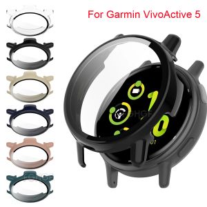 Pour Garmin Vivoactive 5 Couvercle de protection de cas + protecteur d'écran en verre trempé pour Garmin Active 5 Cadre de pare-chocs Accessoire