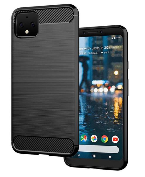 Étuis en fibre de carbone pour Google Pixel 5 5A 4A 5G 3 3a 4 XL étui souple TPU Gel peau caoutchouc couverture en silicone