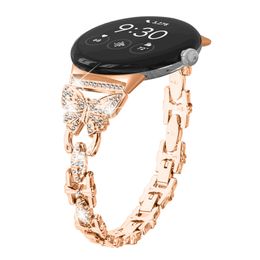 Pour Google Pixel Watch Bands en acier inoxydable Femmes Bracelet en diamant en métal de montre pour pixels 240326