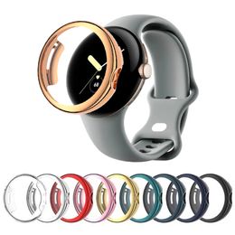 Pour Google Pixel Watch étuis en TPU souple entièrement recouvert de protection d'écran étui bord cadre protection pare-chocs accessoires intelligents