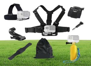 Para GOPRO 9 8 Hero 4 5 6 7 Accesorios negros Juego de la cabeza flotante Corcha de montaje Hand Hand Casco para Go Pro SJCAM SJ4000 SJ5000X ACTIO4169008