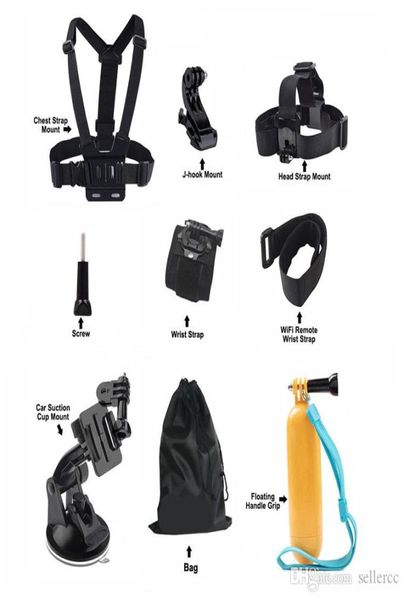 Para GoPro Hero 8 Kit Black Accessories Kit Flotating Chick Cabeza Hand Helming Strap para Go Pro SJCam SJ4000 SJ5000X Cámara de acción7908925