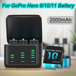 Voor GoPro Hero 9 10 11 2000 Mah Battery 3 Ways Fast Charger Box voor Hero 10 voor GoPro Action Camera Accessories