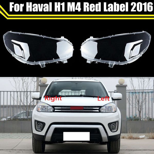 Para Great Wall Haval H1 M4 etiqueta roja 2016 cubierta de faro delantero de coche tapas de lámpara de cristal funda de pantalla carcasa de lente de luz frontal de coche