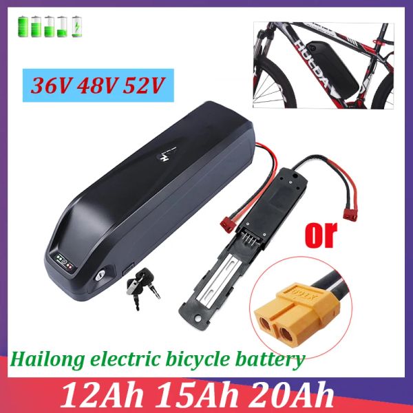 Pour la batterie de vélo électrique Hailong 36V 48V 52V 12AH 15AH 20AH 500W 750W 1000W 18650 Batterie de batterie au lithium Bafang avec 40abms
