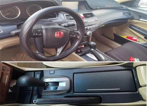 Pour Honda Accord 20082013 Panneau de commande central intérieur Pandon de porte de porte 5D Stickers en fibre de carbone décalcomanies ACCESSORIE DE CORTIE3957456