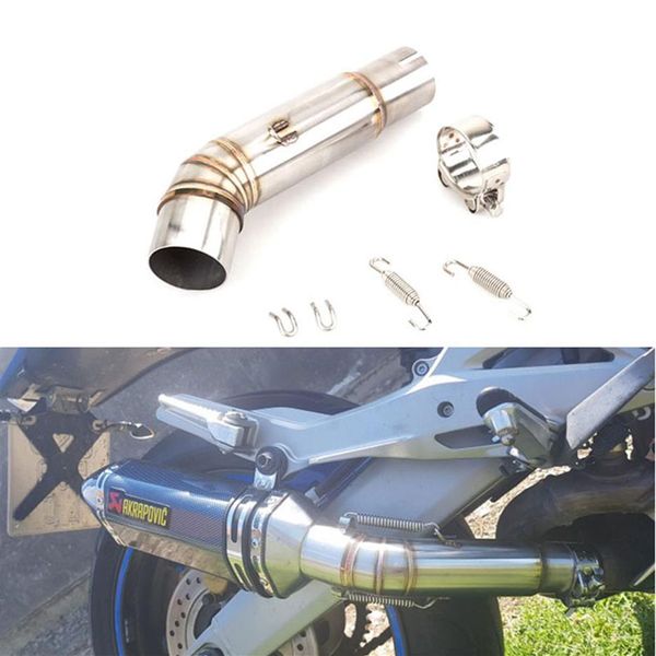 Pour Honda CBR600F CB600F Hornet 2007- 2013 Hornet 600 Slip-on Moto Silencieux D'échappement Milieu Lien Tuyau Évasion Connexion Pipe252C