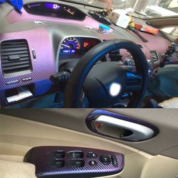 Pour Honda Civic 2005-2011 autocollants de voiture auto-adhésifs 3D 5D autocollants et décalcomanies en vinyle en Fiber de carbone accessoires de style de voiture 341v