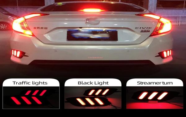 Feu arrière réflecteur LED pour Honda Civic 2016 2017 2018, feu d'avertissement de freinage, feu antibrouillard arrière, pare-chocs arrière, Light3288506