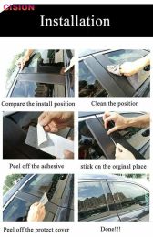 Pour Honda CRV 2012-2016 G4 Glossy Black Mirror Effet Window Porte de porte Centre B C Pillars Post Cover Trim PC MATERICAU