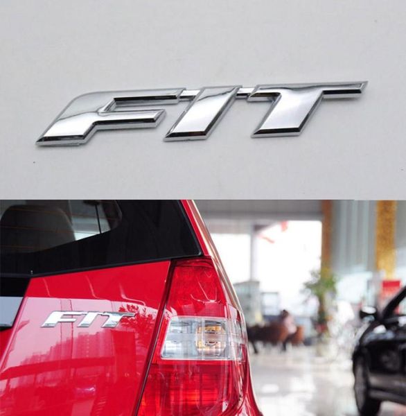 Para Honda Fit emblema insignia coche plateado calcomanía para maletero trasero Logo letra placa con nombre pegatina 4599656