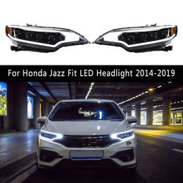 Pour Honda Jazz Fit phare LED 14-19 ensemble de phare de voiture DRL feux de jour dynamique Streamer clignotant indicateur lampe avant