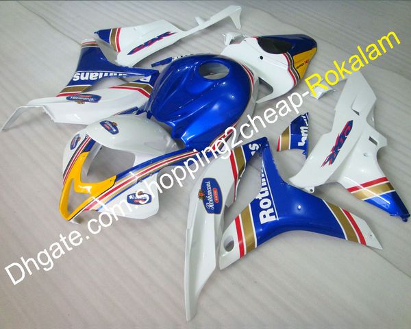 Pour moto Honda Fit CBR600RR F5 2007 2008 CBR600 600RR CBR 600 RR 07 08 Kit de carénage de moto bleu blanc (moulage par injection)