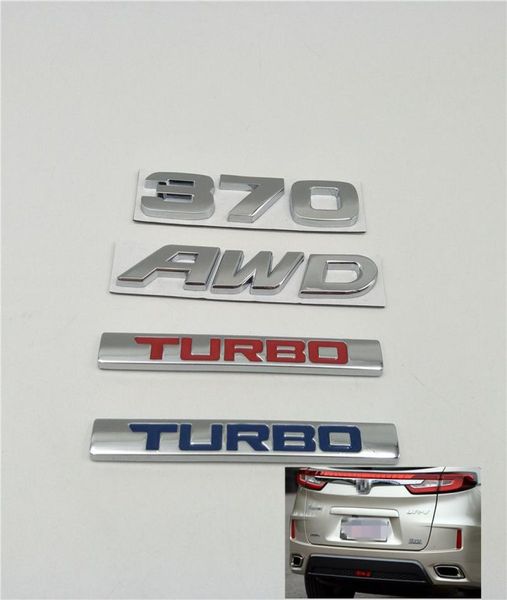 Pour Honda URV CRV Avancier couronne Accord Civic HRV 370 AWD TURBO emblème arrière coffre queue Logo voiture Stickers9766263