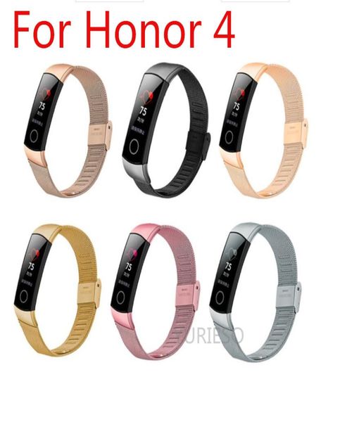 Pour Honor Band 4 Bracelet milanais boucle en acier inoxydable Bracelet de montre en métal pour Huawei Honor Band 4 Bracelet de remplacement Bracelet 1652298