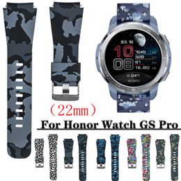 Pour Honor Watch Gs Pro Strap Magic Watch 2 46 mm Camouflage Pattern Sport Silicone pour Huawei GT 2 2pro Bracelet de bracelet