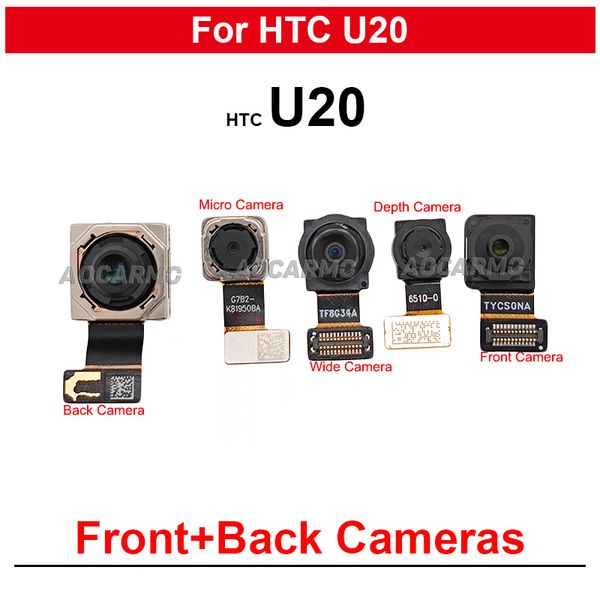 Pour HTC U11 U12 + U20 FAGING FAGE + CAMÉRIE BACK + profondeur large et Micro Cameras Module Flex Remplacement Pièces