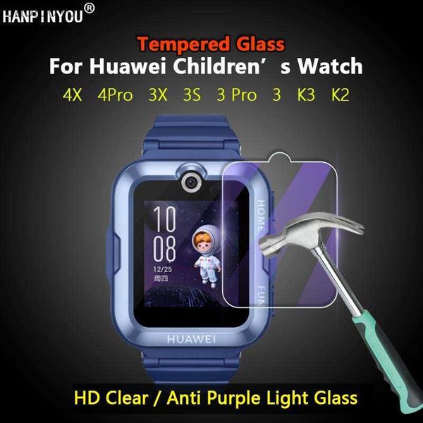 Para Huawei Childrens Watch 5X 4X 3S 3X 4 Pro K2 Kids Phone Smart Watch Clear / Purple 2.5D Película de vidrio templado Protector de pantalla L230619