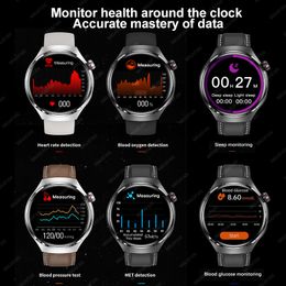 Pour Huawei GT4 Pro Smart Watch Men Watch Watch 4 Pro AMOLED HD Screen Bluetooth Call NFC GPS CARDRE Rate BloodSugar Smartwatch 2024 Nouveau