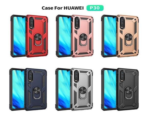 Pour Huawei P30 S8 9 10 S10 S10E Plus étui militaire anneau d'honneur couverture magnétique pour téléphone Case1820796