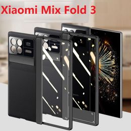 Magnetische beugel voor Xiaomi Mix Fold 3 Fold3 Case Lederen scharnierbeschermingsfilm Privacyschermafdekking