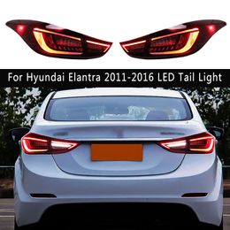 Para Hyundai Elantra 11-16 luz trasera LED dinámica señal de giro tipo serpentina indicador lámpara trasera corriendo estacionamiento luces antiniebla de freno inverso