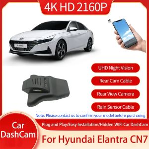 Para Hyundai Elantra CN7 CN 7 2021 2022 2023 2024 Hidden Wifi Car DashCam Plug and Play Accesorios de máquina de grabación incorporados