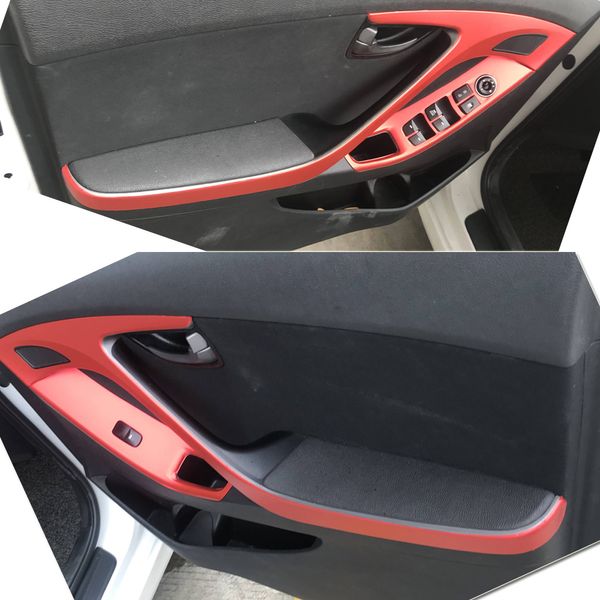 Para Hyundai Elantra MD 2012-2016 Panel de Control Central Interior manija de puerta pegatinas de fibra de carbono calcomanías accesorios de estilo de coche 207T