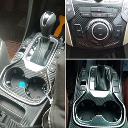 Para Hyundai SantaFe IX45 2013-17 Panel de control central interior manija de puerta pegatinas de fibra de carbono 5D calcomanías accesorios de estilo de coche 2352