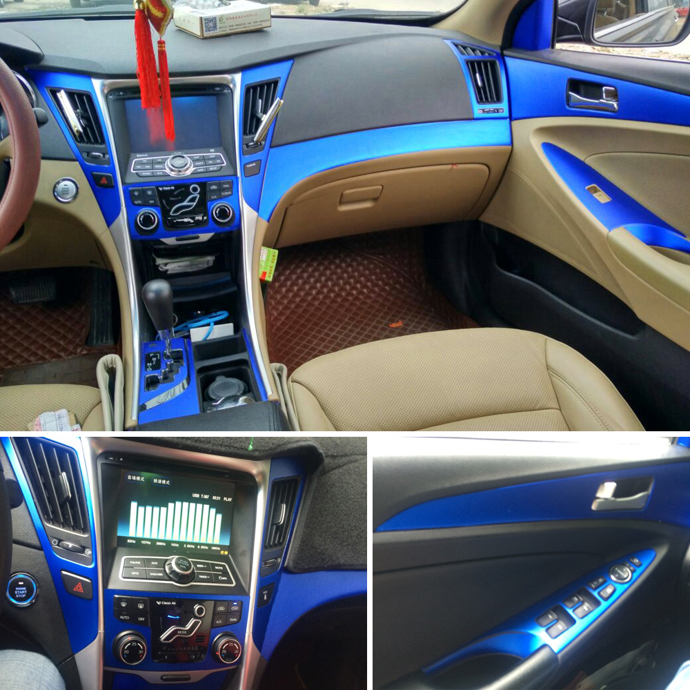 Pour Hyundai sonata 8 yf 2011-2014 autocollants de voiture auto-adhésifs 3D 5D en Fiber de carbone vinyle autocollants et décalcomanies de voiture accessoires de style de voiture