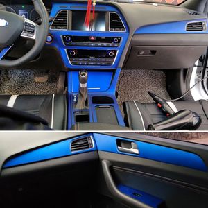 Pour Hyundai Sonata 9 2015-2017 Panneau de commande central intérieur Panneau de porte 3 autocollants en fibre de carbone décalcomanies