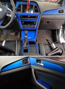 Pour Hyundai Sonata 9 20152017 Panneau de commande central intérieur Panneau de porte 3 autocollants en fibre de carbone décalcomanies de style voiture accessoire9500206