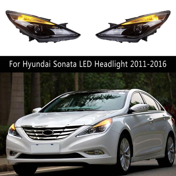 Ensemble de phare LED pour Hyundai Sonata 11-16, feu avant DRL, feu de jour, banderole dynamique, clignotant, pièces automobiles