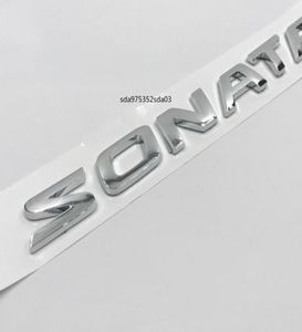 Pour Hyundai Sonata Letters Logo autocollant Car Trunk arrière 3D Chrome Emblem Badge Sign Decal7095454