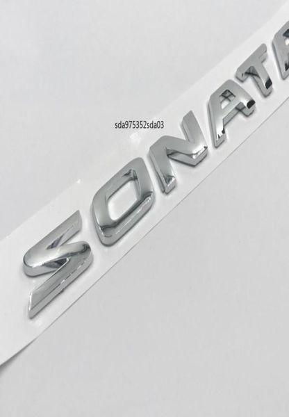 Autocollant de Logo en lettres pour Hyundai Sonata, Badge emblème chromé 3D pour coffre arrière de voiture, décalcomanie 4015537