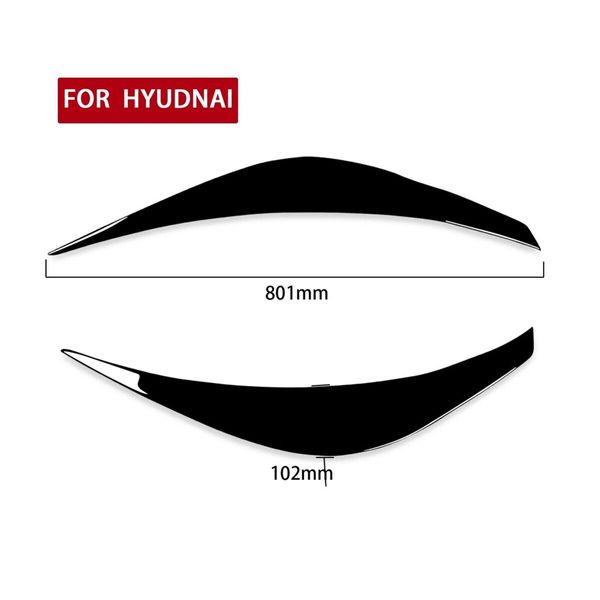 Pour Hyundai Veloster 2011-2017 Gloss Black Car Carreft Front Hearlight Trim Sticker Couvercle Abs Abs Decorative Auto Cadre automatique