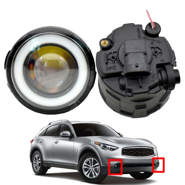 Para Infiniti FX35 3.5L V6 2006-2012 luz antiniebla Uds estilo Ojo de Ángel lente LED lámpara para parachoques frontal 12v H11