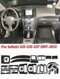 Para Infiniti G25 G35 G37 cupé de 2 puertas CarStyling nuevo 5D fibra de carbono Interior del coche consola central cambio de Color pegatina de moldura Dec6666716