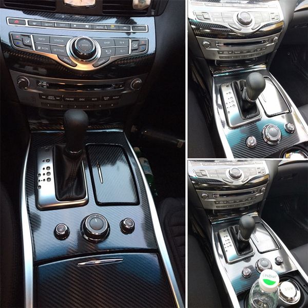 Pour Infiniti M37 Q70 M25 2013-2017 Panneau de commande central intérieur Poignée de porte 5D Autocollants en fibre de carbone Autocollants Car Styling Accessoire