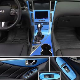 Voor Infiniti Q50 Q60 2014-2019 Interieur Centrale bedieningspaneel Deurklink 3D 5D Koolstofvezelstickers Stickers Stickers Auto-styling Accessori318v