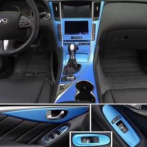 Pour Infiniti Q50 Q60 2014-2019 Panneau de commande central intérieur Poignée de porte 3D 5D Autocollants en fibre de carbone Autocollants Car Styling Accessori199h