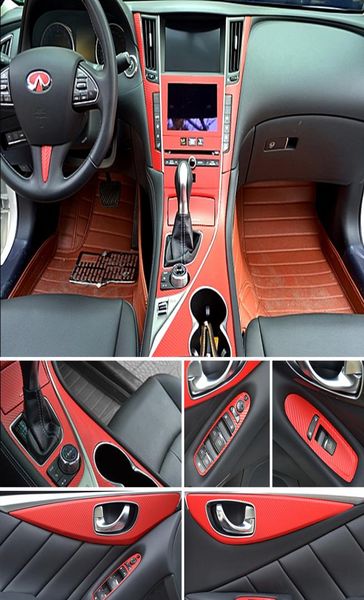 Pour Infiniti Q50 Q60 20142018 autocollants de voiture auto-adhésifs autocollants et décalcomanies de voiture en vinyle en Fiber de carbone accessoires de style de voiture 7691203