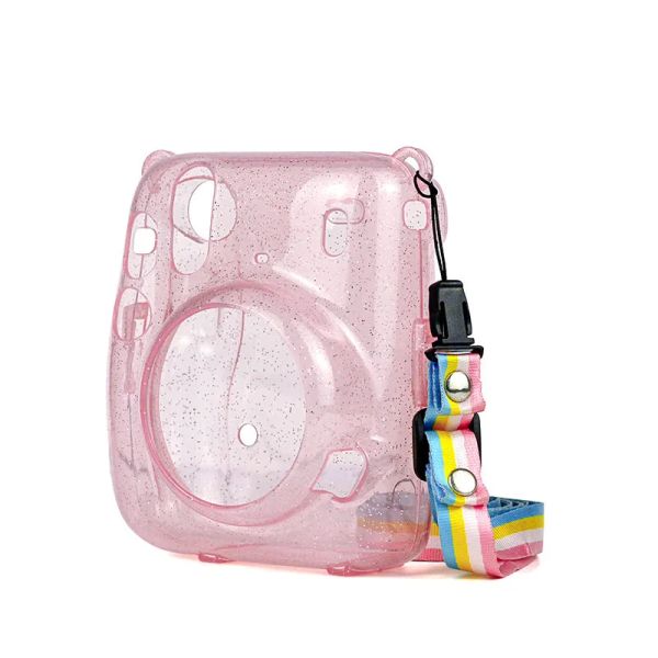Para Instax Mini 11 Crystal Transparent Case Bag Bag para Fuji Fujifilm Instant Camera Bag para Instax Mini 11