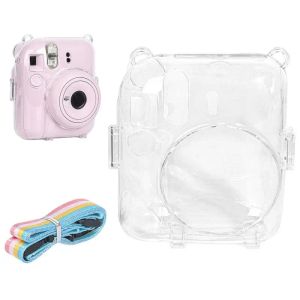 Pour Instaxs Mini 12 case transparente de caméra en cristal caméra Protection Case avec sangle pour Fujifilms Instaxs Mini12 anti-rayures