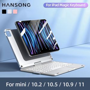 Voor iPad 102 Magic Keyboard Pro 11 Air 5 4 109 3 105 Case Mini 6 360 ° Roteerbare achterafverlichting 240424
