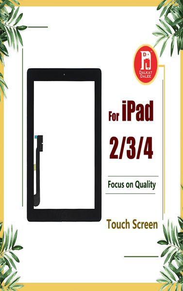 Pour iPad 2 3 4 Numérozerreur en verre Panneau tactile de remplacement des pièces de réparation de réparation avec bouton d'adhésif pour le bouton d'adhésif pour iPad2 3 4788755