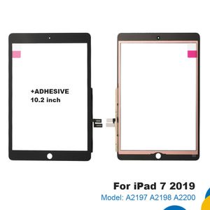 Para iPad 7 8 7th 8th 2019 versión A2197 A2200 A2198 pantalla táctil digitalizador Panel exterior frontal vidrio 10,2 pulgadas con adhesivo
