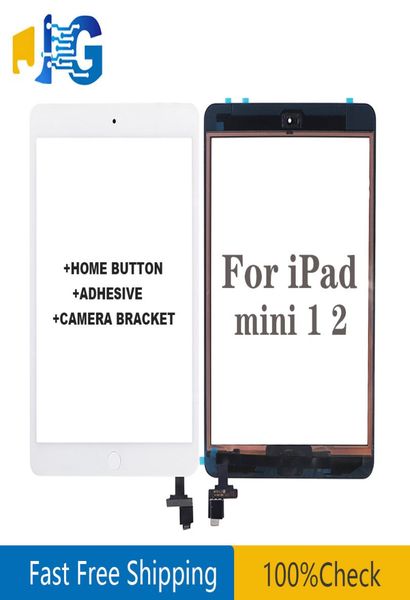 Pour iPad mini 1 mini 2 écran tactile panneau numériseur panneau de verre lentille capteur réparation IC bouton d'accueil Flex avec autocollant 5258945