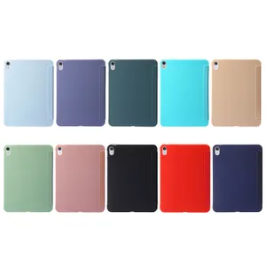 Pour iPad Mini 4 5 6 Air 1 2 Air 3 Silicone Silicone Smart Cover pour iPad 10.2 7th 8th 9th 9.7 10.5 10.9 11 12.9 pouce de protection Shell Protect