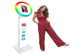 Para iPad Po Booth Selfie Machine Shell Soporte ajustable Pobooth con anillo de luz LED para bodas Eventos de fiestas navideñas Came8590396